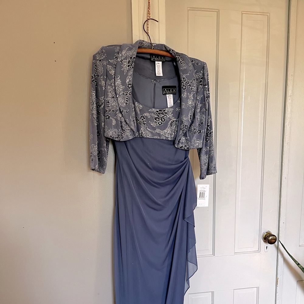 Alex Evenings NWT Periwinkle Empire Gown w/Bolero